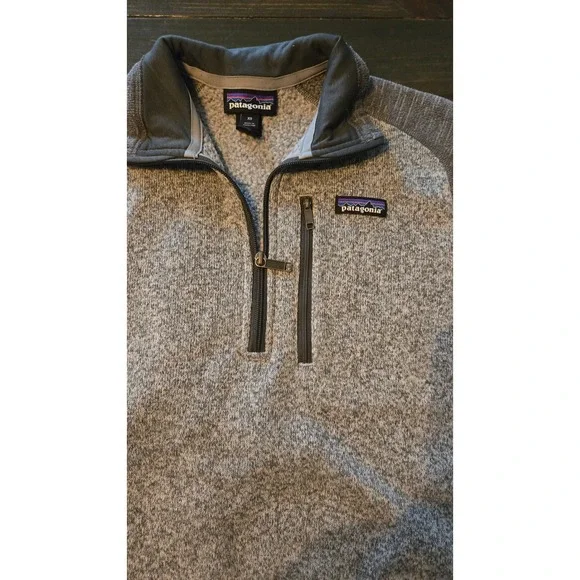 Patagonia Better sweater Fleece Pullover Quarter Zip Gray Speckled Mens XS - Picture 4 of 8